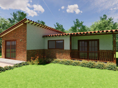 Casa modelo 3D de 104m² Imagen 001 Casa modelo 3D de 104m² Imagen 001